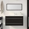 Washbasin Cabinet in Black Oak Look 90 x 45 x 1.5 cm