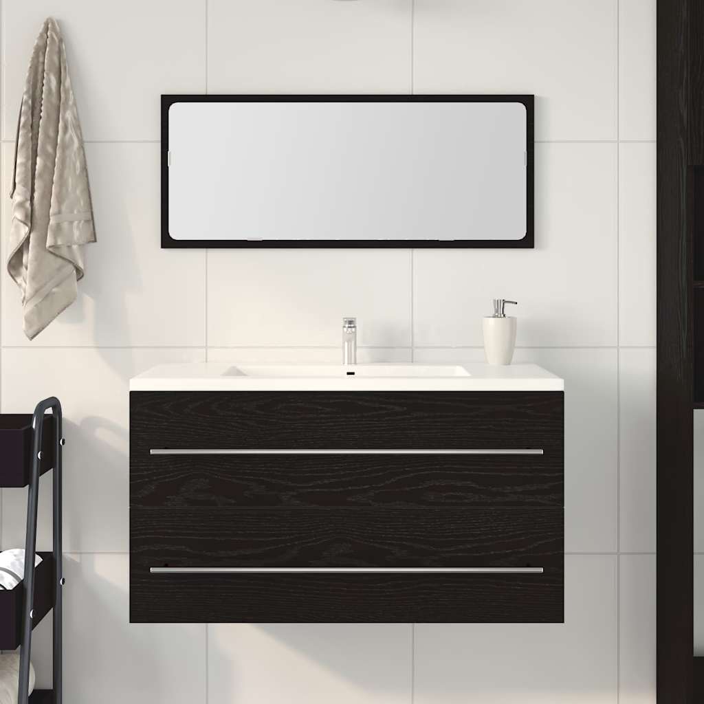 Washbasin Cabinet in Black Oak Look 90 x 45 x 1.5 cm