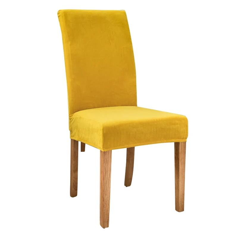 Velvet Plush Stretch Chair Slipcover Elastic Spandex Chair Cover for Dining Room Kitchen Wedding Banquet Hotel Housse De Chaise