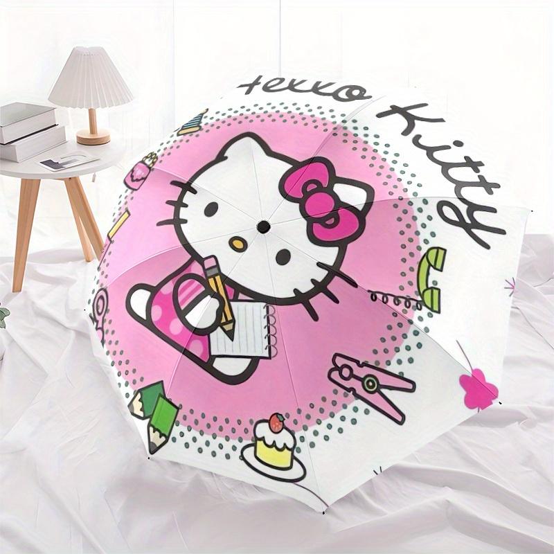 1pc Hello Kitty Stationery Set Umbrella with Plastic Handle,Suitable for All Seasons Home Travel Outdoor UmbrellaSanlio574