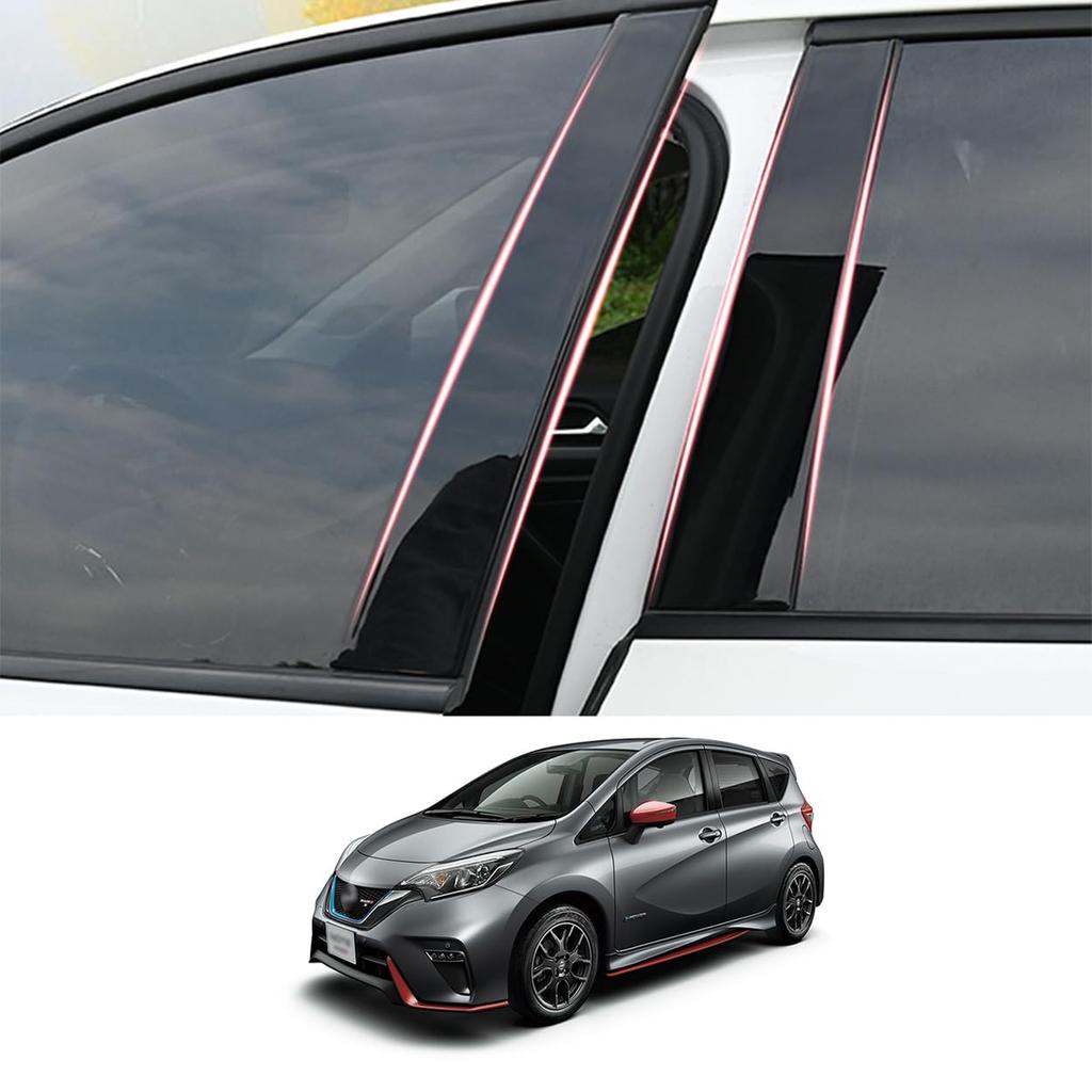Zdeduo Car Specially Designed for Nissan Note E12 NISMO Compatible Pillar Garnish Genuine Side Visor Protective Cover Set e-POWER (2012 - 2020)