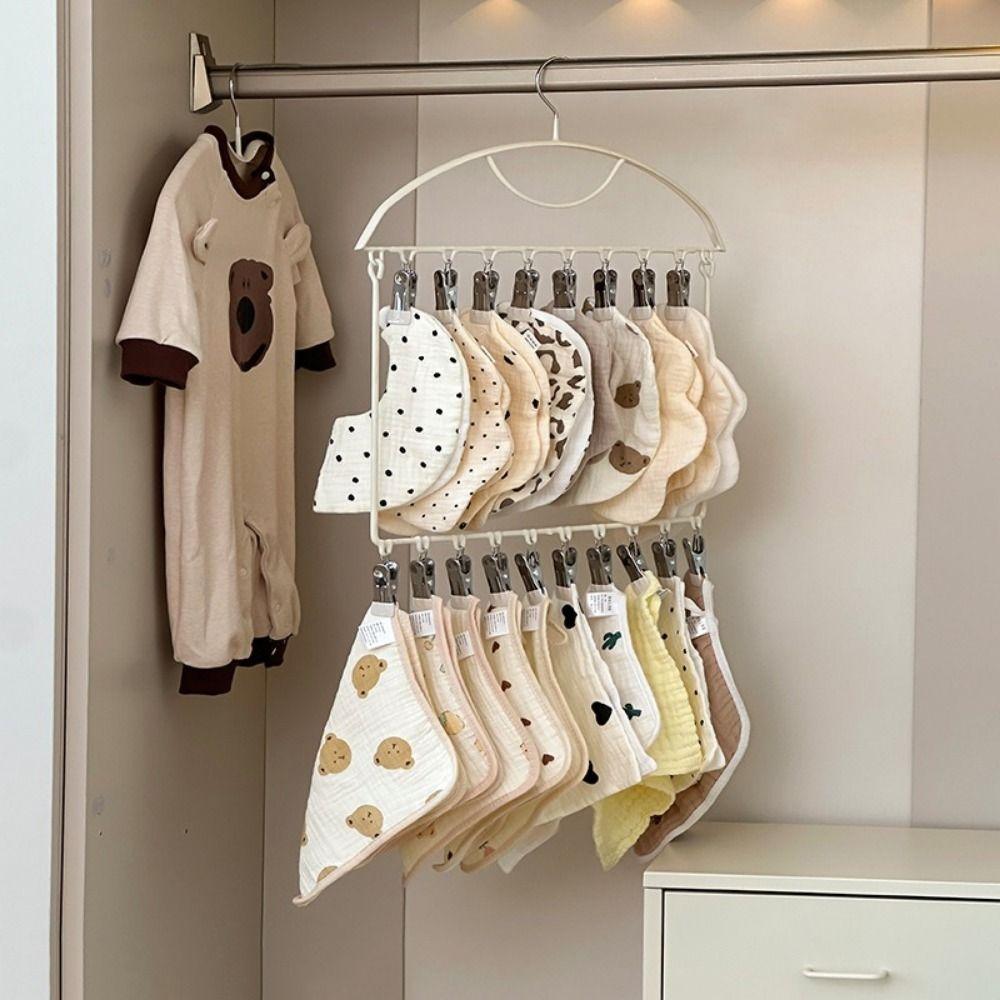 18 Clips Socks Drying Rack Large Capacity Folding Underwear Drying Clips Space Saving Stainless Steel Underwear Socks Holder