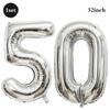 32inch Silver Number Foil Balloons Large Digit 0-9 Helium Globos Happy Birthday Party Decor Wedding Anniversary Graduation 2026