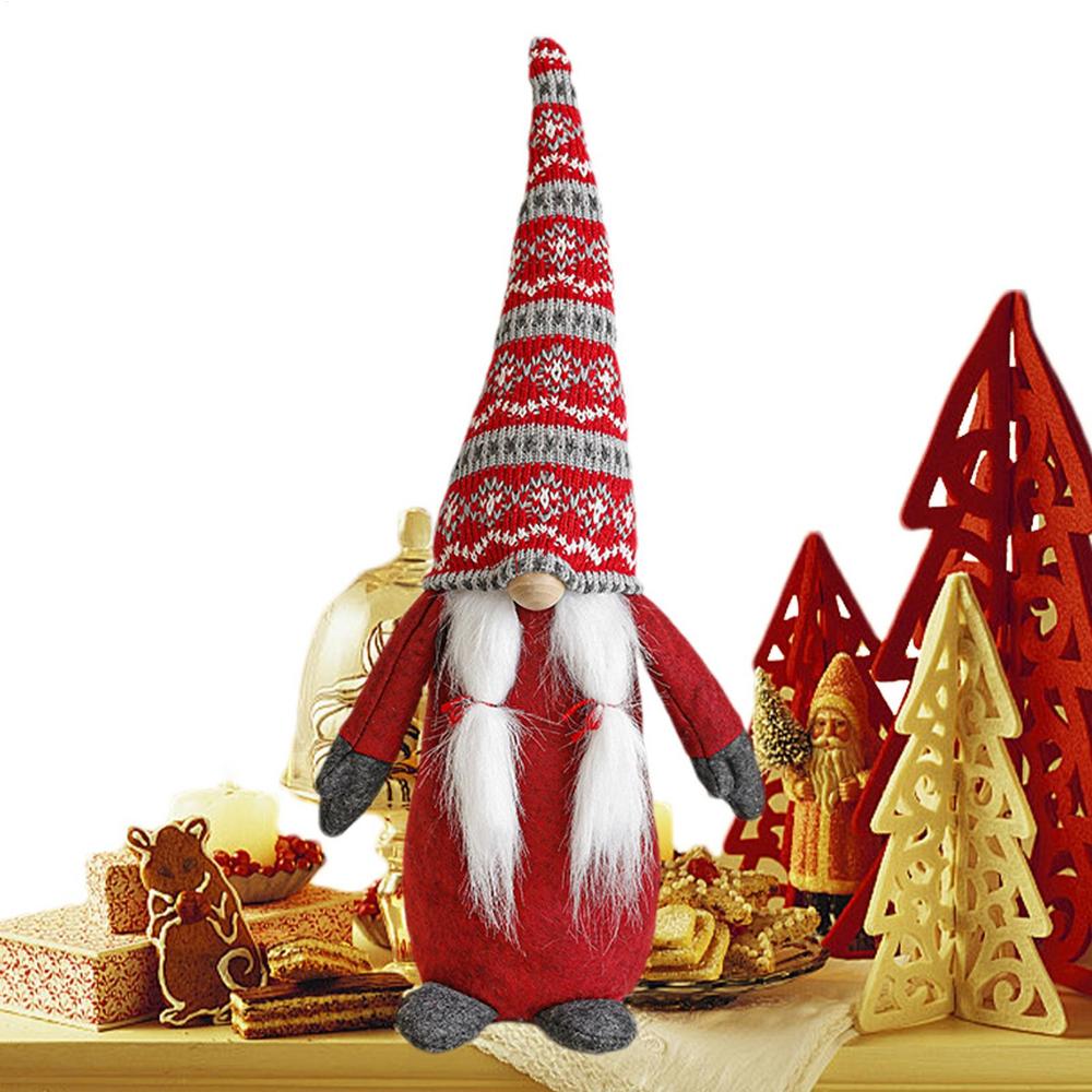 Holiday Gnomes Handmade Figurines Statue Doll Christmas Gnome Decoration For Garden Window Home Indoor Halloween Table Holiday