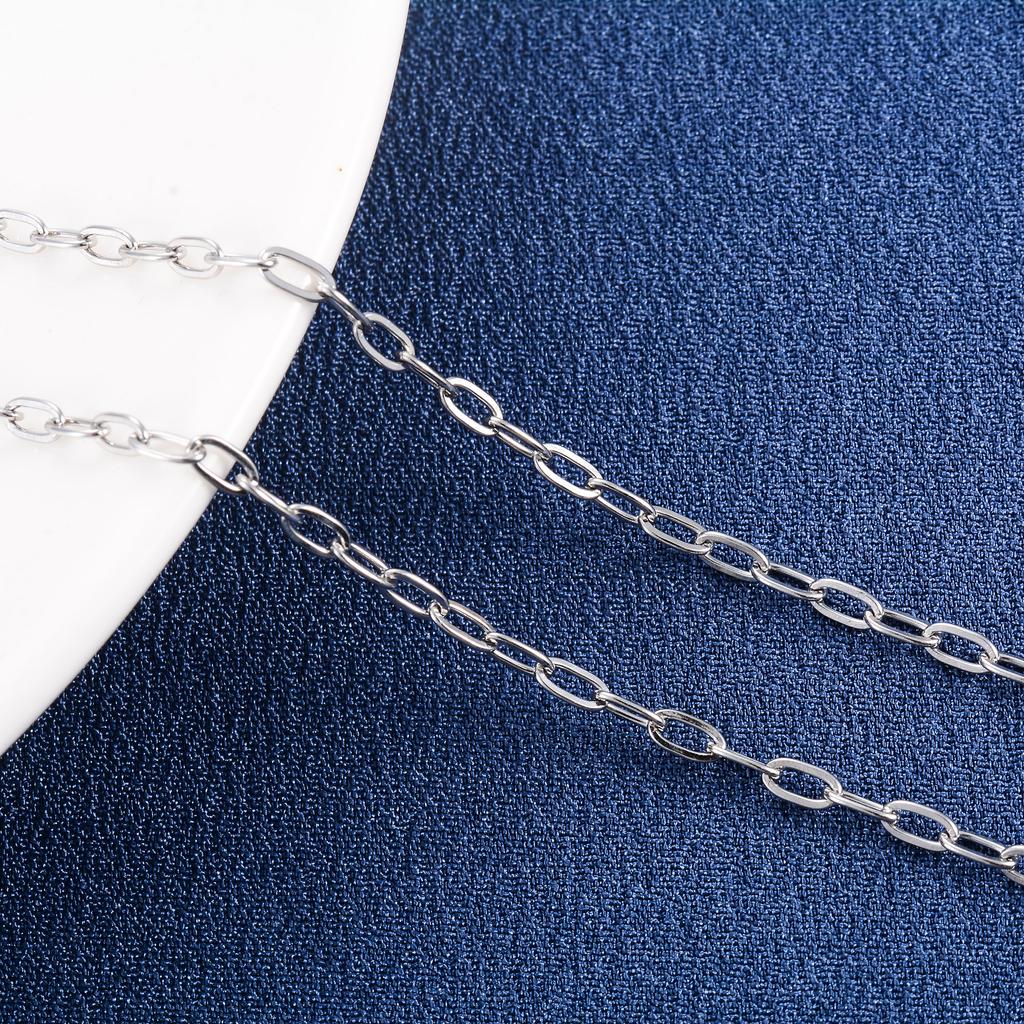 2.5/2.7/4mm Minimalist Stainless Steel Paperclip Neck Chain Link Necklace for Women Men Copper/Gold Color Choker Metal Jewelry