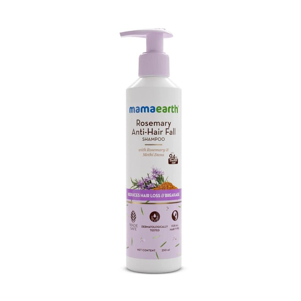 Mamaearth Rosemary Anti Hair Fall Shampoo 250ml – 94% Stronger Hair, 93% Less Hair Fall – Natural & Safe for Men & Women