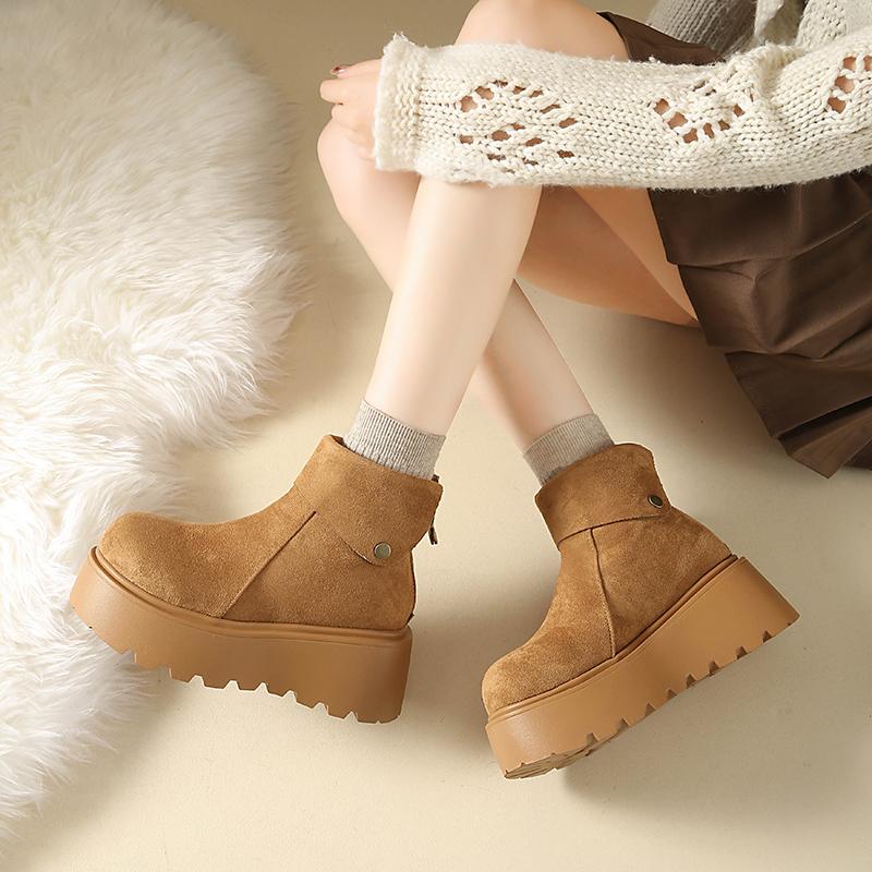 TUINANLE Newest Women Winter Snow Boots Slip on Short Boots Comfort Ankle Boots Faux Fur Lining Plush Boots