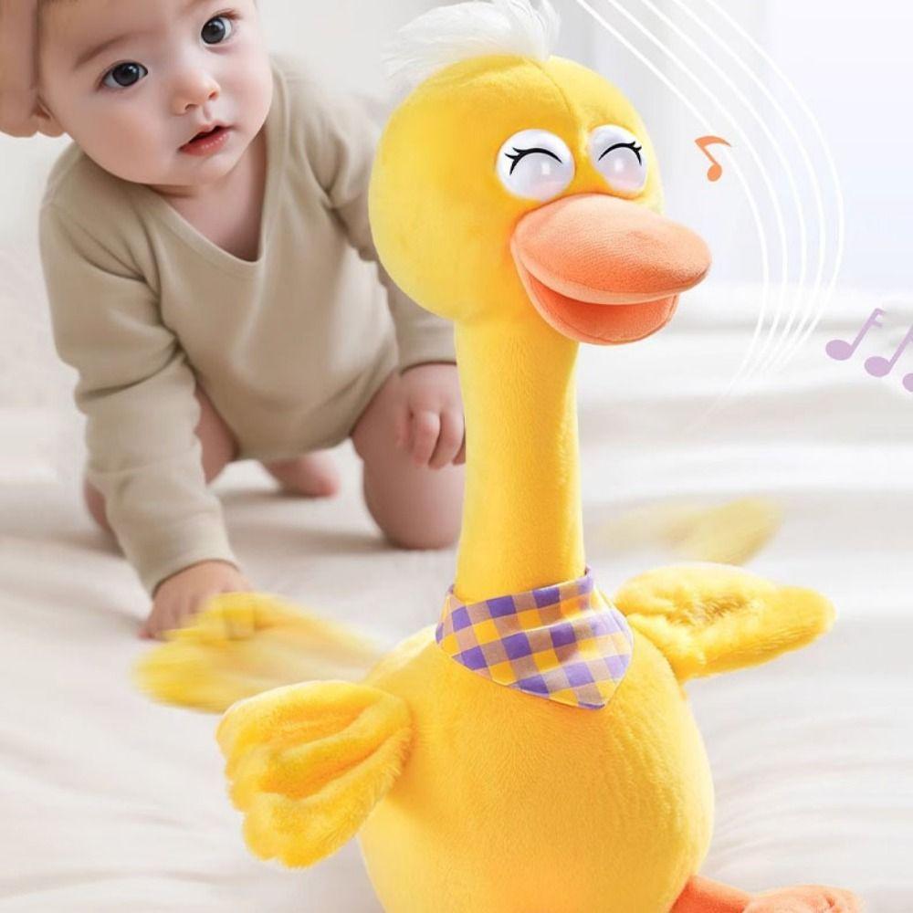 Singing Electric Duck Plush Toy English Version Repeating Talking Duck  Baby Toy