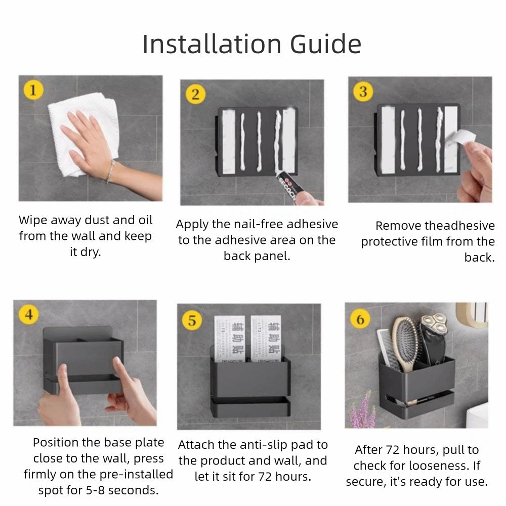 Waterproof Toothbrush Holder Wall Mounted Hair Comb Organizers Toothpaste Holder  Bathroom