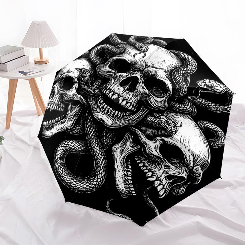 

1pc Medusa s Head Outdoor Umbrella - Automatic Opening/Closing, Portable 3-Fold Design, 8-Rib Iron Frame, Perfect Gift for Fans and Travelers.L026