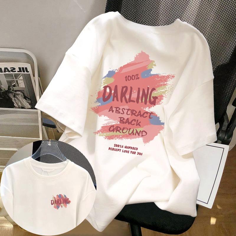 Letní Dětské Dospělé Módní Potisk Krátký Rukáv Tričko Outdoorové Ležérní O-výstřih Oversized Dámské Trička Top Dívčí Oblečení