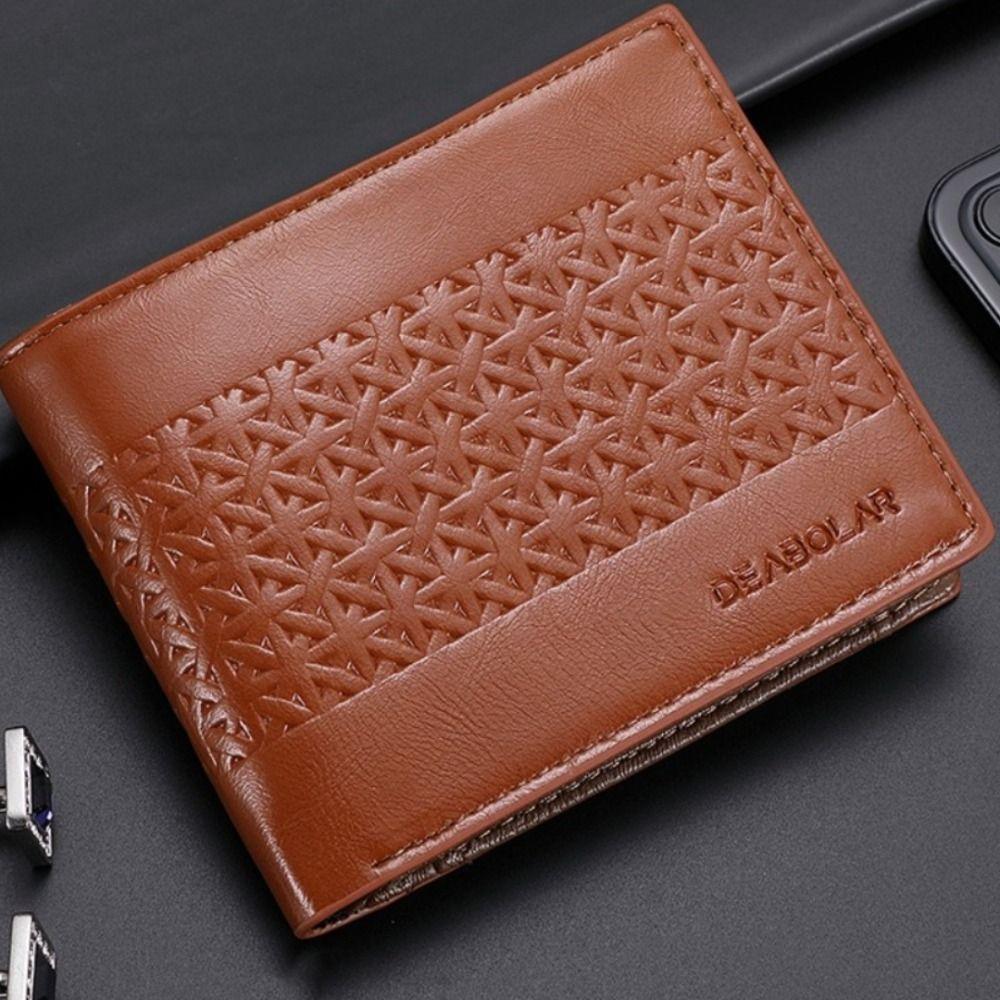 New Embossed Men's Wallet Soft Large Capacity Credit Card Holder Multi-Card PU Leather Short Coin Purses