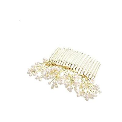 VINGTAINE Pearl Hair Comb, Small Beads, Branch Design, Bridal Hair Accessory, Large Kanzashi, Popular Trend Gift H7680-