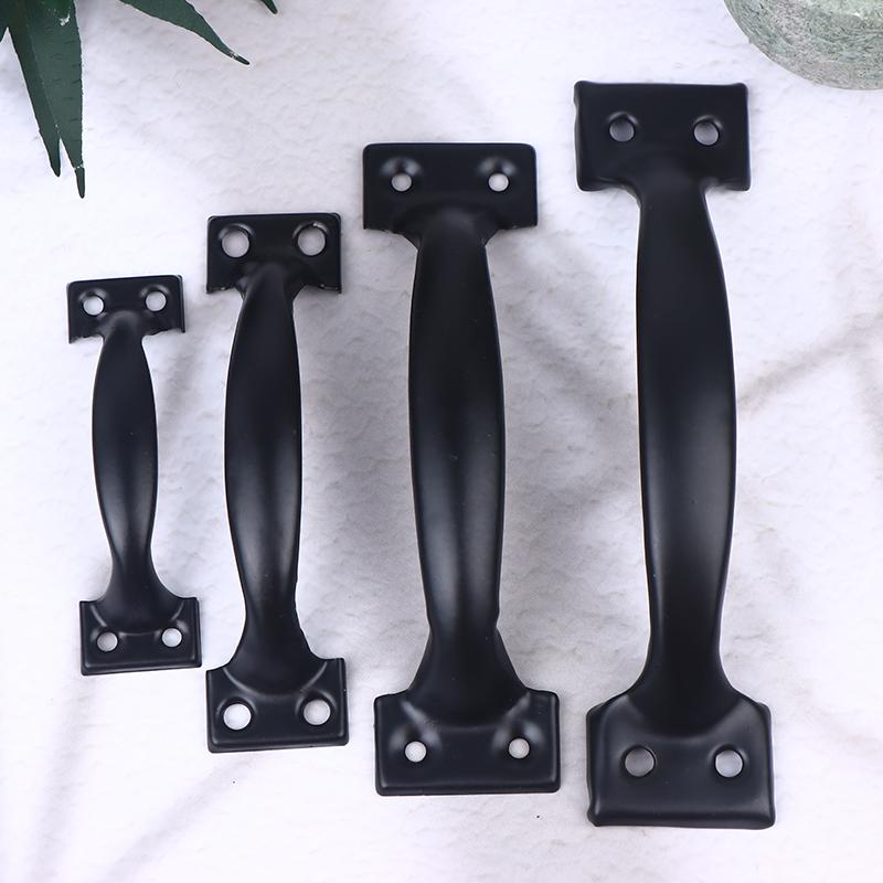 2Pcs Door Handle+8Pcs Screws Iron Door Handle Gate Handle Pull For Sliding Barn Doors Gates Garages Sheds Window Pulls Knob