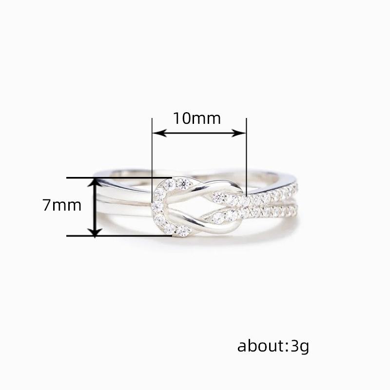 Mo Xiang Knot Ring Women, Niche Design Concentric Ring, Fashion Personality Couple Gift Cross Ring