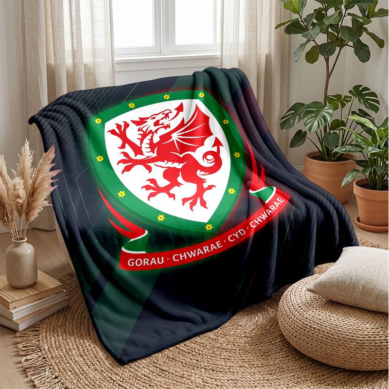 Coperta in Flanella Pile Rugby Galles Coperta Calda e Accogliente per Divano Letto Viaggio Uso in Tutte le Stagioni