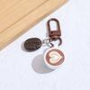 Coffee Cup Keychain Creative Keychain Pendant Mini Latte Art Coffee Cup Key Chain with Simulated Coffee Bean for Bags Keys