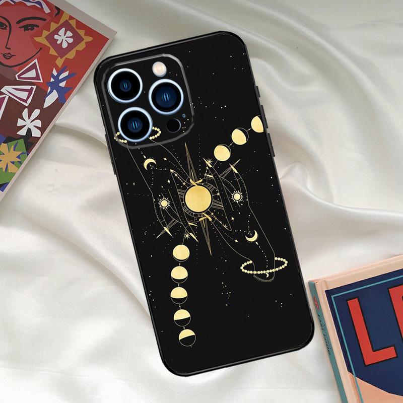 Galaxy Moon Stars Phase Totem Art Phone Case For iPhone 17 16 15 13 12 11 14 Pro Max 16 Plus 12 13 Mini 16e 17 Air Funda Cover