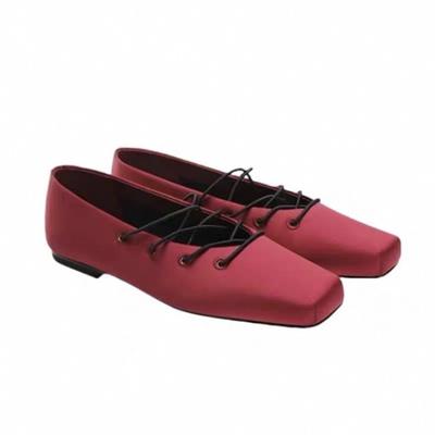 Modne Damskie Baletki Kwadratowy Nosek Modne Płaskie Buty Damskie Sandały Projektanta 2025 Sukienka Nowe Eleganckie Zapatos De Mujer