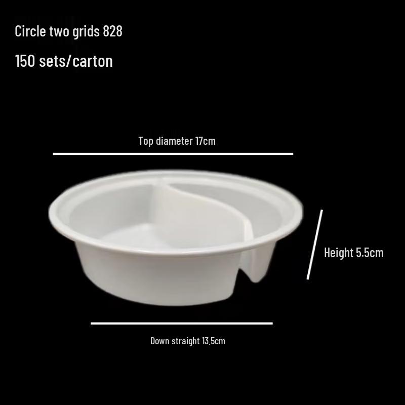 Disposable Round Two-Compartment Meal Prep Container Set