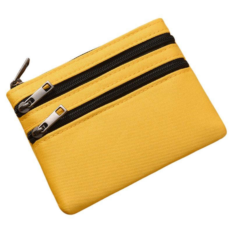 Wickeltasche Herren Damen Schlüsseltasche Dreischichtiger Reißverschluss Stoff-Aufbewahrungstasche Einfache Studenten Mini Canvas Geldbörse