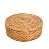 Magnifique Panier de Rangement pour Pain en Fibre Naturelle 26cm avec Couvercle en Tissu Amovible Pour Pains Plats et Crêpes P9YB