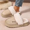 Warme kuschelige Hausschuhe für Damen | Winter Plüsch Indoor Outdoor Hausschuhe | Dicke Plattform rutschfeste Schlupfschuhe