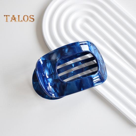 Haarklammer für Damen, flach, runde Form, starker Griff, biegbare Zähne, gebogenes Design, Haarspange am Hinterkopf, großer Clip, Haar-Accessoire