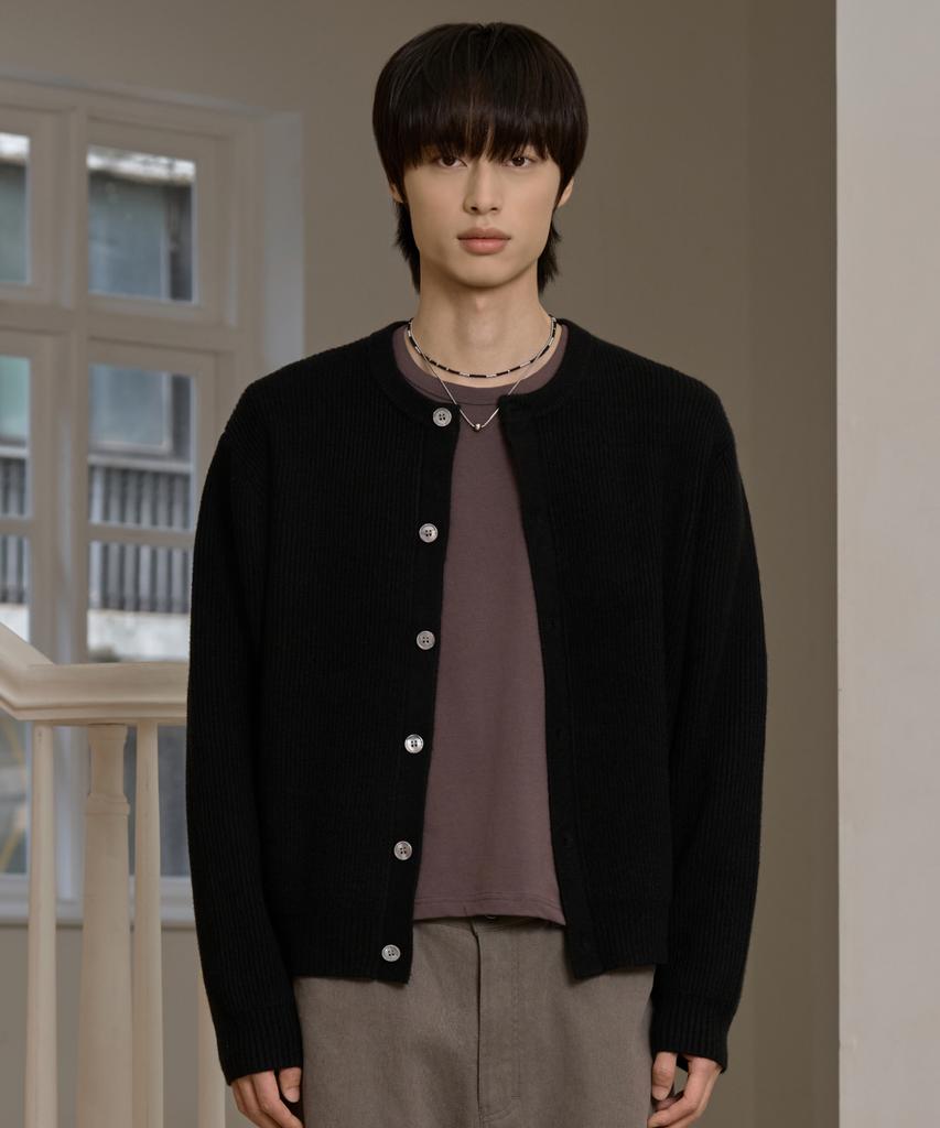Hyoji Fw Washable Hyoji Round Crop Knit Cardigan (3 Colors)