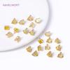 18K Gold Plated Crimp End Caps Cove Clasps Cord String Ribbon Leather Clip Foldover Connector For DIY Jewelry Making Supplies
