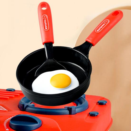 1 Set Mini Kitchen Cooking Playset Adjustable Knob Stove with Sound Light Cookware Utensils Accessories Toddlers Children Chef Pretend Play House Toys