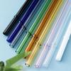 2Pcs Glass Straws Set Reusable Heat-Resistant Drinking Straws Eco-Friendly Alternative to Plastic Straws for Hot Cold Drinks