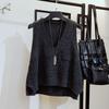 Gilet Maglione Lavorato a Maglia Stile Casual da Donna con Senso di Gilet Largo