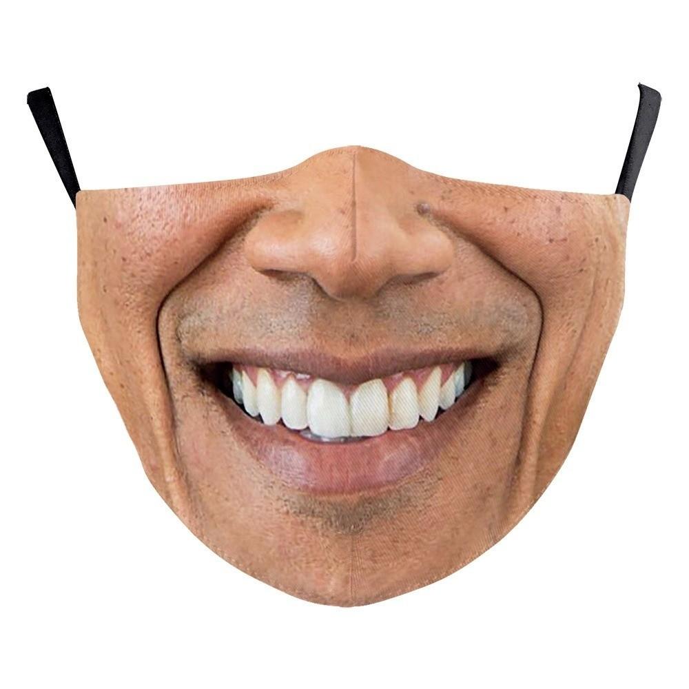 Washable Reusable Human Face Expression Print Mask Realistic Printed Novelty Gag Mask  Halloween
