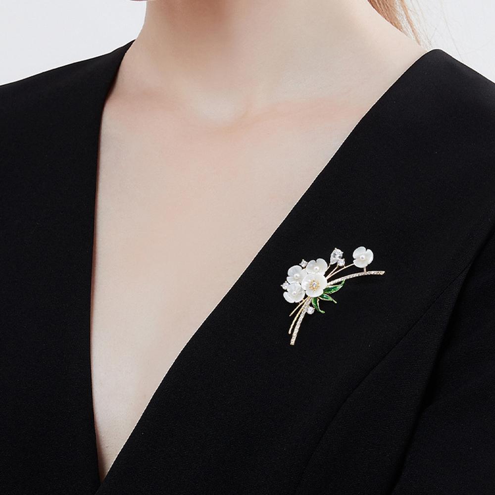 Broșă de perle de flori de epocă Ace de cristal Bijuterii cu strasuri Cadouri de petrecere de nuntă