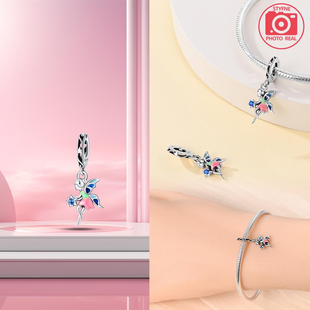 Copper Charms Flower Fairy Pendant For Dangle Pendant Bead Jewelry Beads  New Gifts For Women