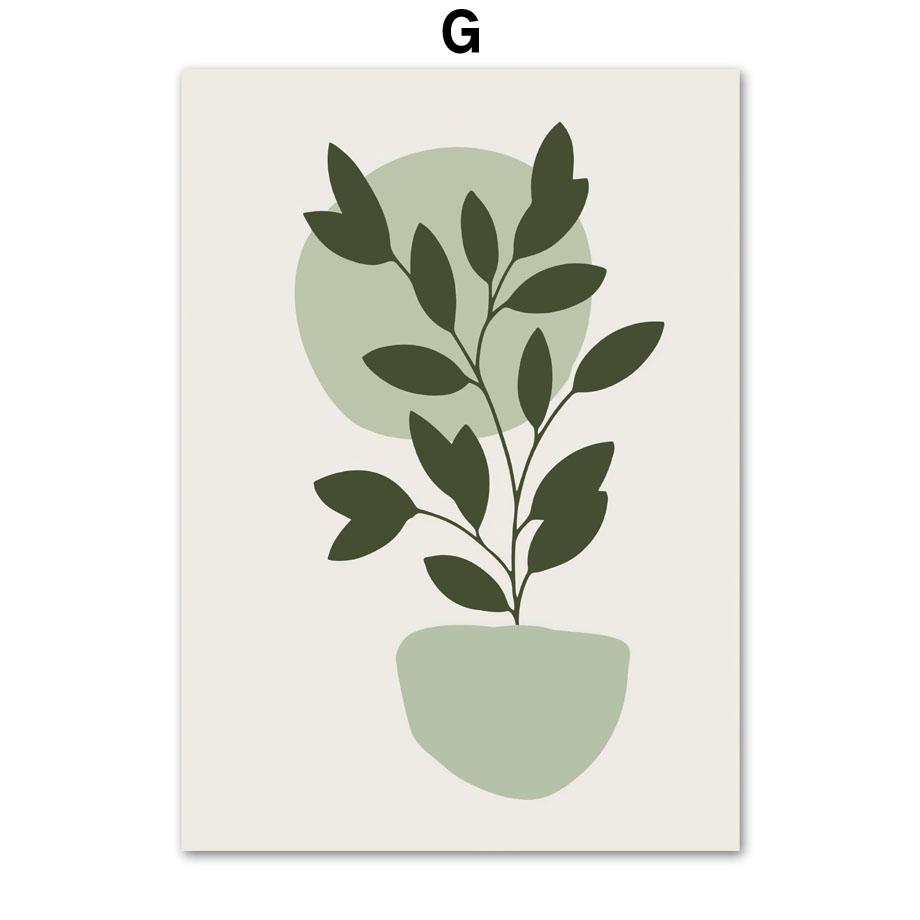 

Абстрактная геометрическая настенная живопись на холсте в стиле бохо, шалфей, зеленые растения, постер с принтом, декор для комнаты, настенные панно для декора гостиной 21X30cm No Frame