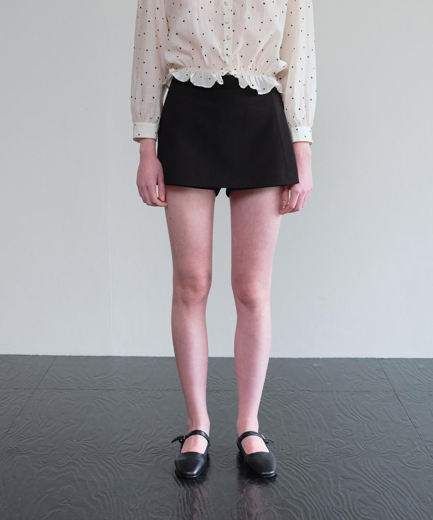 Hane Overlap Skirt Pants_Black