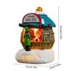 LED Light Up Christmas Ornament Resin House Shape Figurine Desktop Decoration Miniature Cottage Statue for Office
