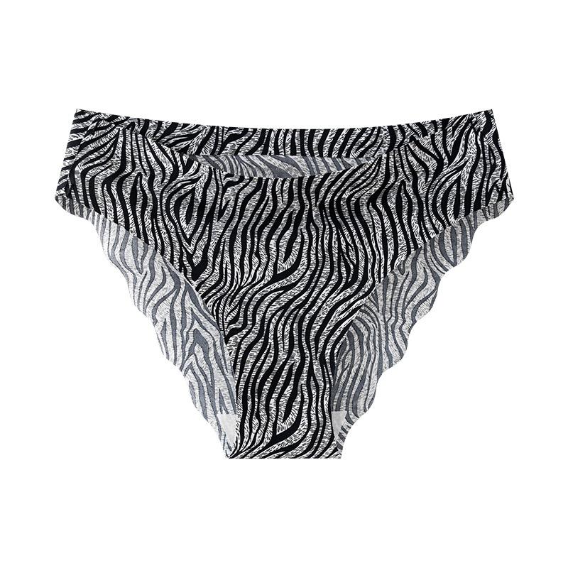 Sommer Mode Unterwäsche Sexy Leopardenmuster Nahtlos Eis Seide Sport Komfortabel Weich Hautfreundlich Nahtlos Damen Dreieck Höschen