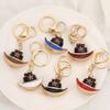 Keychain Pendant Sparkling Rhinestones Five-Pointed Star Pattern Western Style Cowboy Hat Design Key Chain with Lobster Clasp Backpacks Accessory