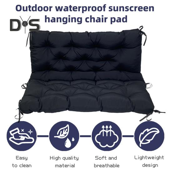 Schaukelstuhlkissen mit Rückenlehne, 2-/3-Sitzer-Gartenbank-Sitzkissen mit Bändern, wasserdichtes Outdoor-Bank-Sitzkissen für Terrassenüberdachungsmöbel