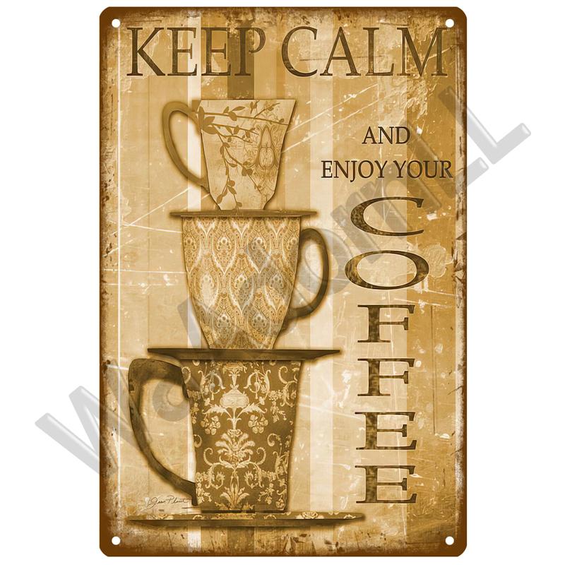 Metal Sign Retro Decor Coffee Vintage Tin Sign Plaque Metal Plate Wall Art Posters For Kitchen Bar Cafe Room Retro Iron Paint