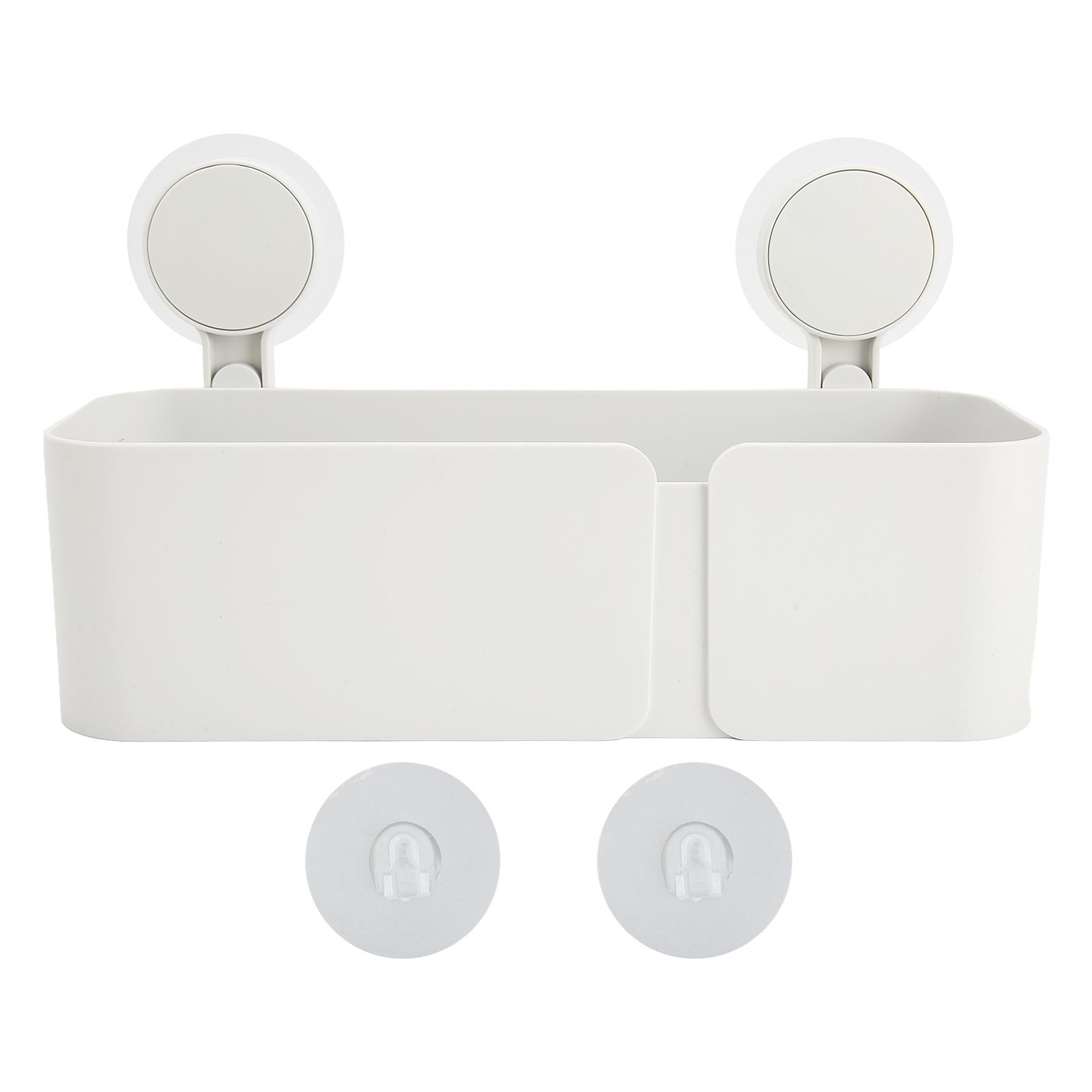

Wall Mounted Holder Box Punching Free Large Capacity Hanging Storage Box with 2 Adhesive Hook