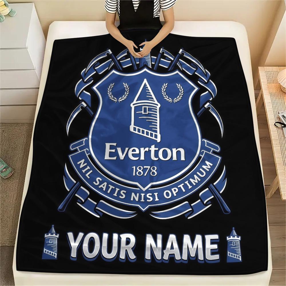 Custom Name Everton2 Flannel Blanket, High quality Comfortable for All Seasons, Home Decor, Warmth and Comfort