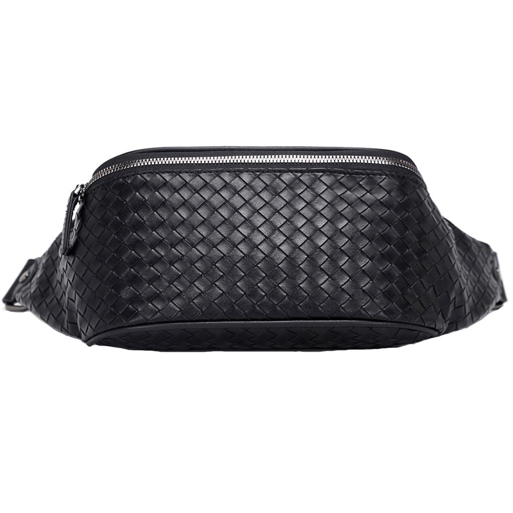 New Slazenger Soft Leather One Shoulder Crossbody Bag, Sling Bag, Fanny Pack Regular Unisex Black SLA8444
