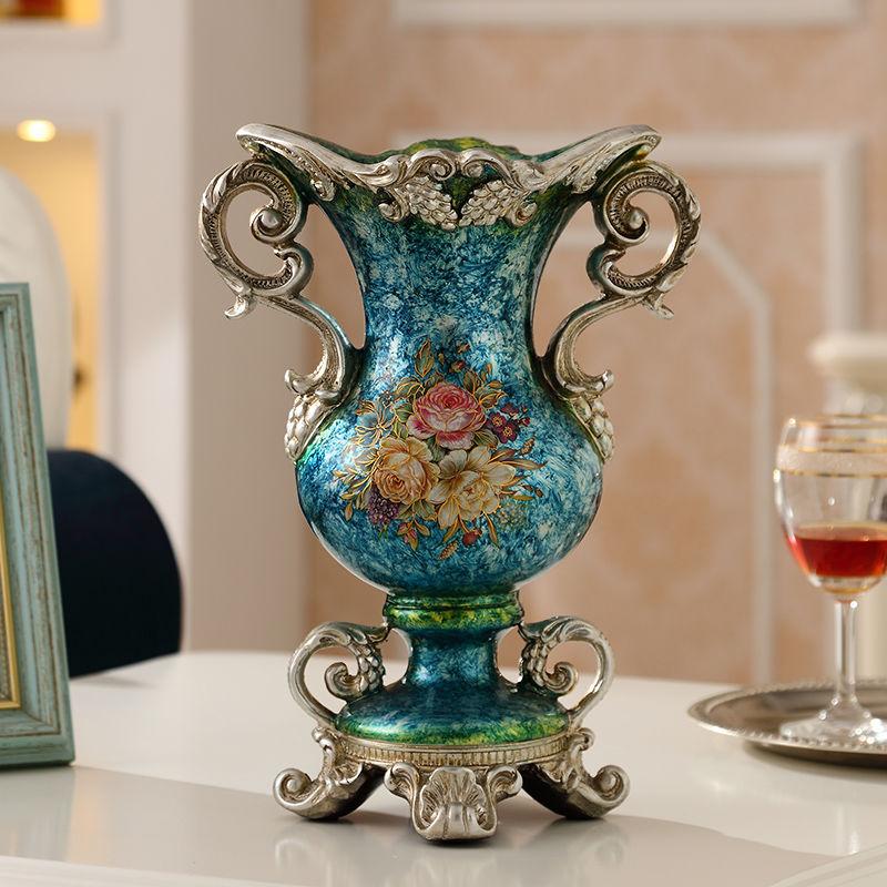 

Europe Retro Resin Vase Flower Arrangement Resin Decoration Items Home Livingroom Accessories Office Cafe desk Furnishing Crafts