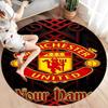 Manchester United F Custom Name Round Area Rug,Carpet Rug for Living Room Bedroom Sofa Playroom Decor,Non-slip Floor Mat