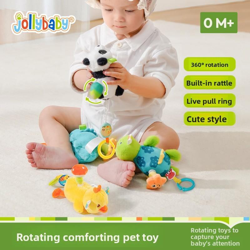 Panda Plush Baby Rattle Toy With Rotating Tail For Sensory Development