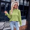 Fashion Long Sleeve Ruffled Stand Collar Elegant Shirts Women Spring and Summer Jacquard Loose Blouses for Women Casual Slim Fit Shirt Tops New 26501